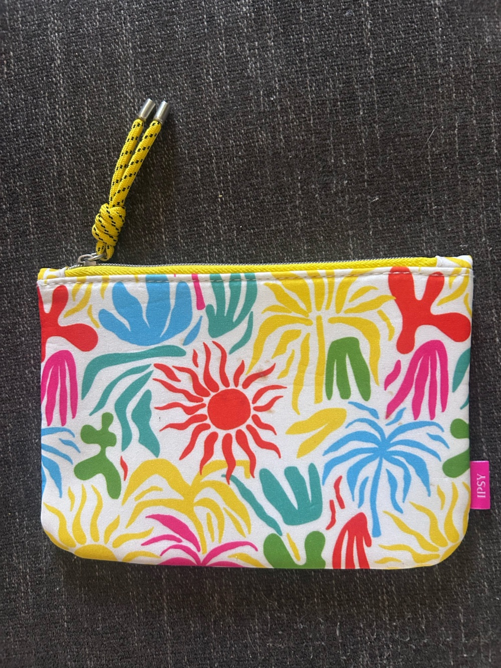 Ipsy Colorful Abstract Sun & Floral Cosmetic Pouch